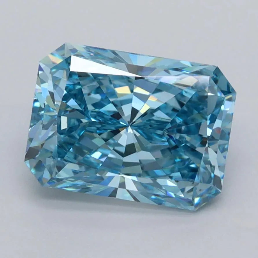 2.50ct Radiant Lab Grown Diamond (Colour Fancy Vivid Blue, Clarity VVS2, IGI Certified)
