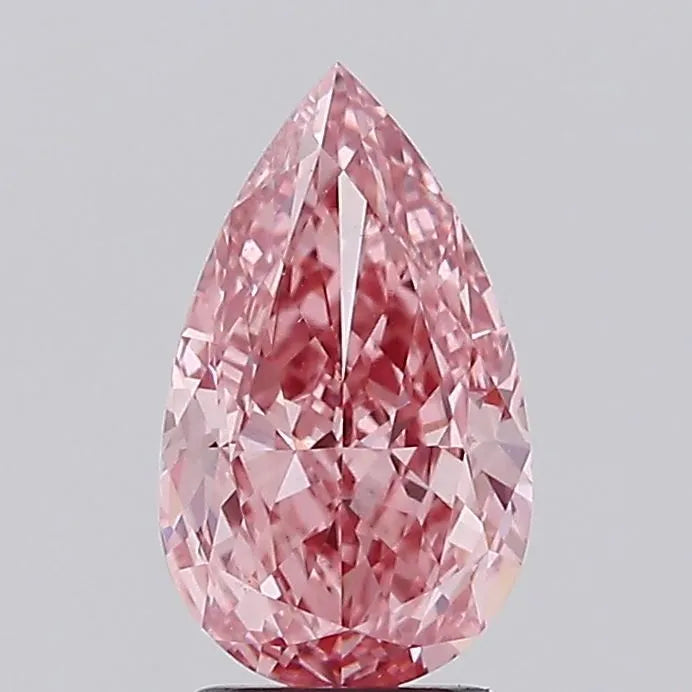 2.52ct Pear Lab Grown Diamond (Colour Fancy Vivid Pink, Clarity VS2, IGI Certified)