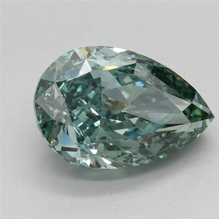 2.59ct Pear Lab Grown Diamond (Colour Fancy Vivid Green, Clarity VVS2, IGI Certified)