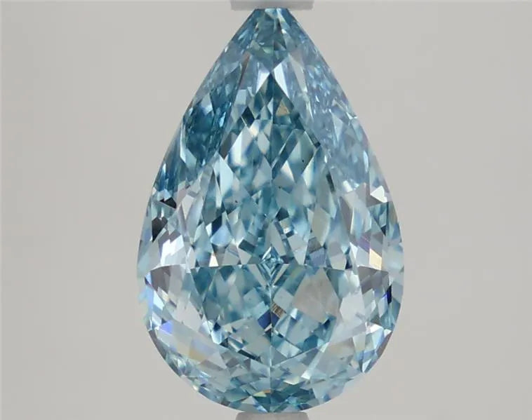 2.69ct Pear Lab Grown Diamond (Colour Fancy Vivid Blue, Clarity VS1, IGI Certified)