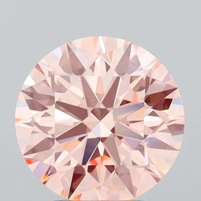 2.91ct Round Lab Grown Diamond (Colour Fancy Intense Pink, Clarity VVS2, Cut ID, IGI Certified)