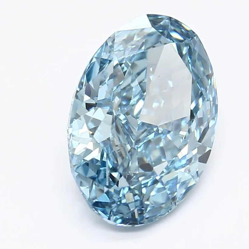 2.99ct Oval Lab Grown Diamond (Colour Fancy Vivid Blue, Clarity VS2, IGI Certified)