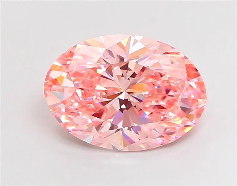 2.10ct Oval Lab Grown Diamond (Colour Fancy Vivid Pink, Clarity VS1, IGI Certified)