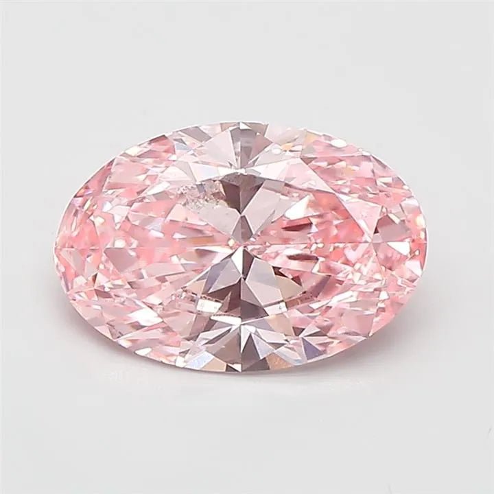 2.00ct Oval Lab Grown Diamond (Colour Fancy Vivid Pink, Clarity VS1, IGI Certified) - Jewelry by Cleo