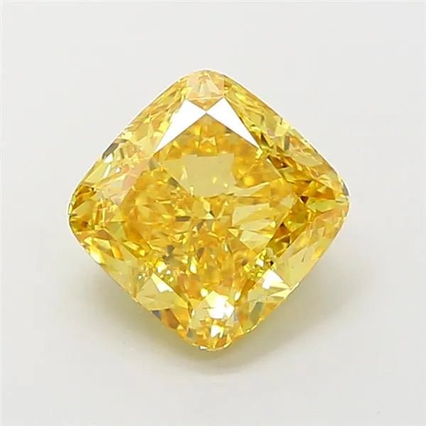 2.01ct Cushion modified Lab Grown Diamond (Colour Fancy Vivid Yellow, Clarity VS2, IGI Certified) - Jewelry by Cleo