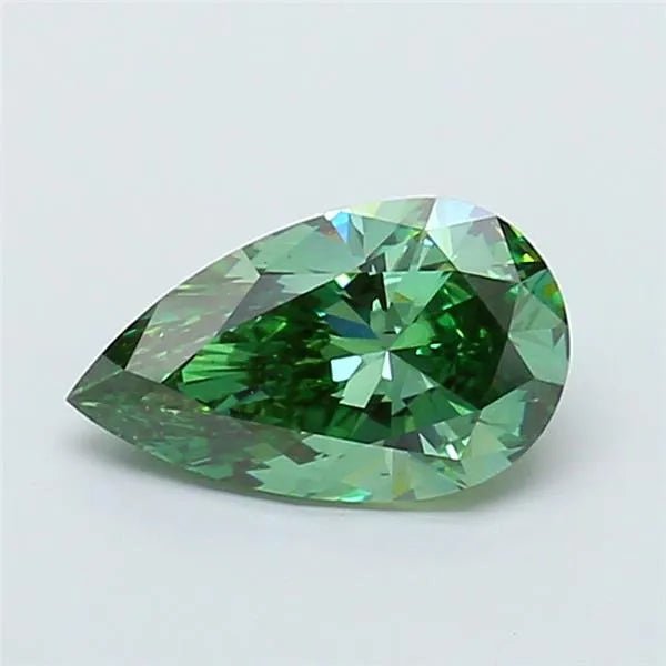 2.01ct Pear Lab Grown Diamond (Colour Fancy Vivid Green, Clarity VS2, IGI Certified) - Jewelry by Cleo