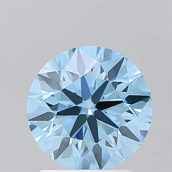 2.01ct Round Lab Grown Diamond (Colour Fancy Vivid Blue, Clarity VS1, Cut ID, IGI Certified) - Jewelry by Cleo