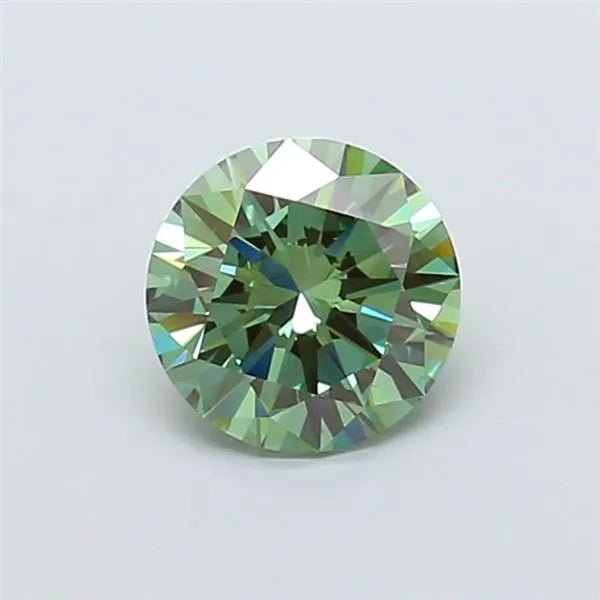 2.01ct Round Lab Grown Diamond (Colour Fancy Vivid Green, Clarity VS2, Cut EX, IGI Certified) - Jewelry by Cleo