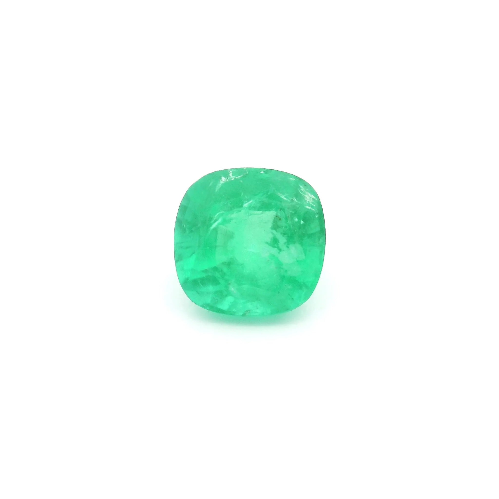 2.03ct Cushion Natural Emerald (Colour Green, Clarity Moderately Included, Cut Faceted) - Jewelry by Cleo