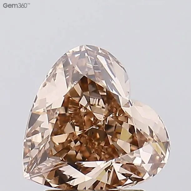 2.04ct Heart Lab Grown Diamond (Colour Fancy Light Brown, Clarity VS1, IGI Certified) - Jewelry by Cleo