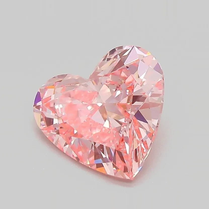 2.05ct Heart Lab Grown Diamond (Colour Fancy Vivid Pink, Clarity VVS2, IGI Certified) - Jewelry by Cleo
