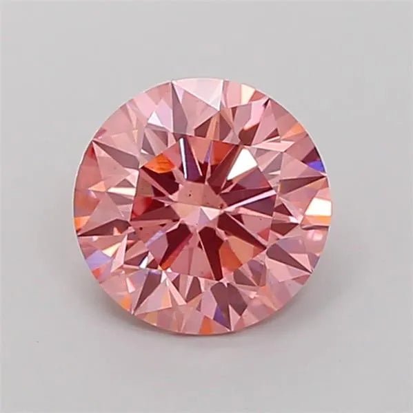 2.06ct Round Lab Grown Diamond (Colour Fancy Vivid Pink, Clarity VS2, Cut ID, IGI Certified) - Jewelry by Cleo