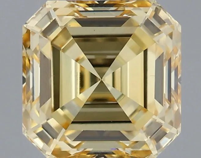 2.08ct Asscher Lab Grown Diamond (Colour Fancy Intense Yellow, Clarity VS1, IGI Certified) - Jewelry by Cleo