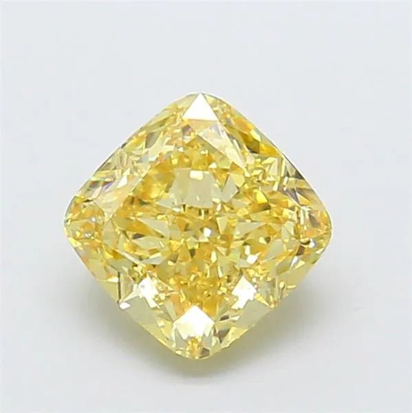 2.08ct Cushion modified Lab Grown Diamond (Colour Fancy Intense Yellow, Clarity VS1, IGI Certified) - Jewelry by Cleo