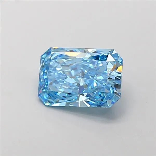 2.10ct Radiant Lab Grown Diamond (Colour Fancy Vivid Blue, Clarity VVS2, IGI Certified) - Jewelry by Cleo