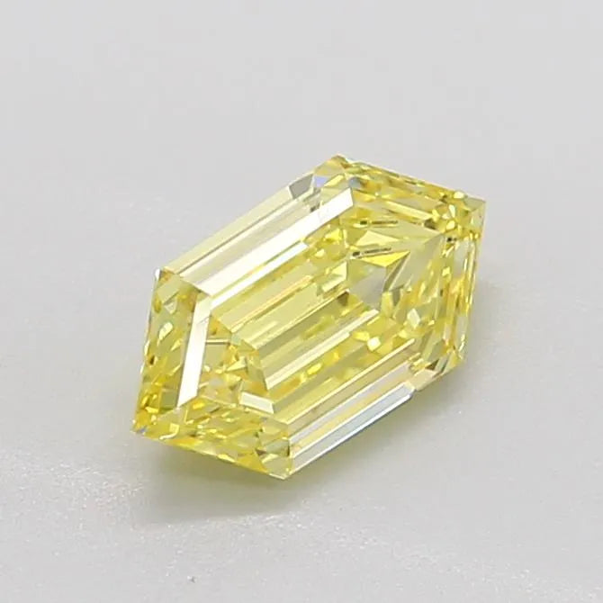 1.02ct Hexagonal Lab Grown Diamond (Colour Fancy Intense Yellow, Clarity VS1, IGI Certified)