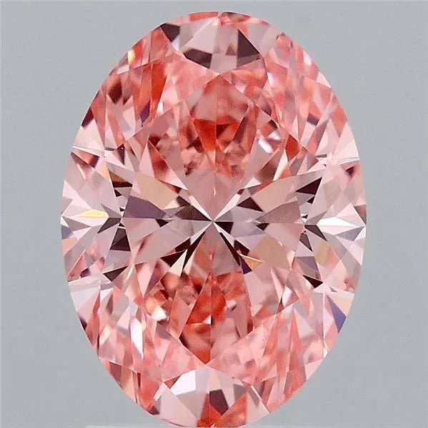 2.17ct Oval Lab Grown Diamond (Colour Fancy Vivid Pink, Clarity VVS2, IGI Certified) - Jewelry by Cleo