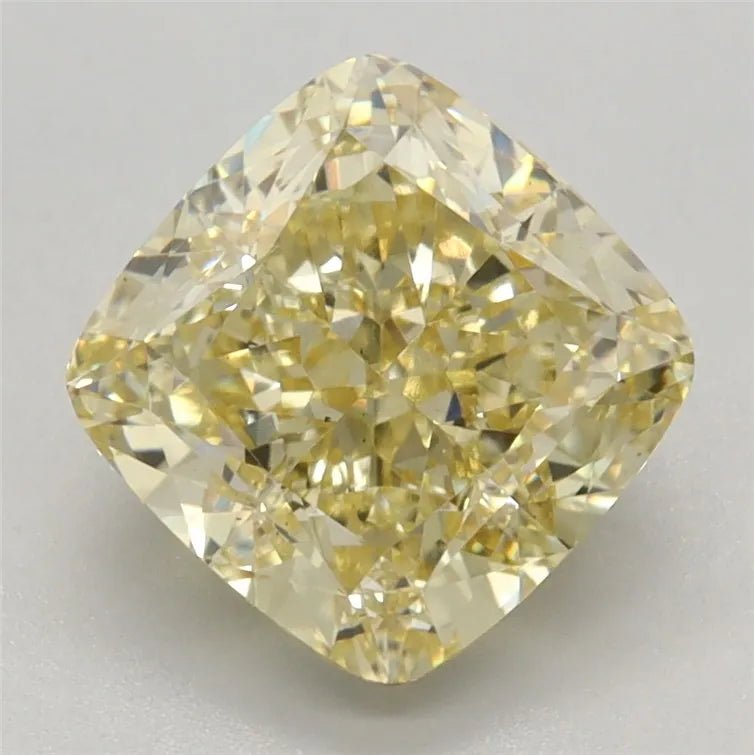 2.28ct Cushion modified Lab Grown Diamond (Colour Fancy Intense Yellow, Clarity VS1, IGI Certified) - Jewelry by Cleo