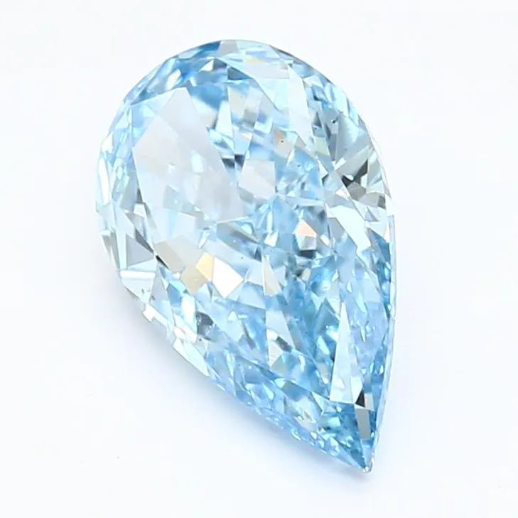 2.33ct Pear Lab Grown Diamond (Colour Fancy Vivid Blue, Clarity VS1, IGI Certified) - Jewelry by Cleo