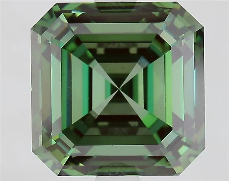3.36ct Square emerald Lab Grown Diamond (Colour Fancy Vivid Green, Clarity VVS2, IGI Certified)