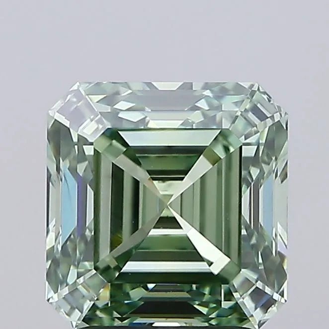 2.37ct Square emerald Lab Grown Diamond (Colour Fancy Vivid Green, Clarity VS1, IGI Certified) - Jewelry by Cleo
