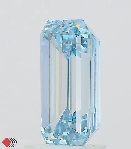2.51ct Emerald Lab Grown Diamond (Colour Fancy Vivid Blue, Clarity VS2, IGI Certified) - Jewelry by Cleo