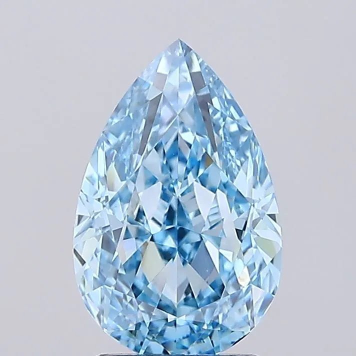 2.51ct Pear Lab Grown Diamond (Colour Fancy Vivid Blue, Clarity VVS2, IGI Certified) - Jewelry by Cleo