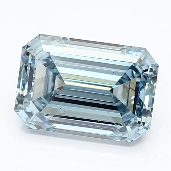 2.52ct Emerald Lab Grown Diamond (Colour Fancy Intense Blue, Clarity VS2, IGI Certified) - Jewelry by Cleo