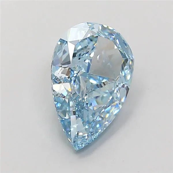 2.56ct Pear Lab Grown Diamond (Colour Fancy Vivid Blue, Clarity VVS2, IGI Certified) - Jewelry by Cleo