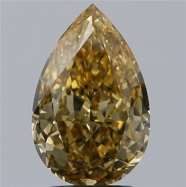 2.57ct Pear Lab Grown Diamond (Colour Fancy Intense Gray Yellow, Clarity VVS2, IGI Certified) - Jewelry by Cleo