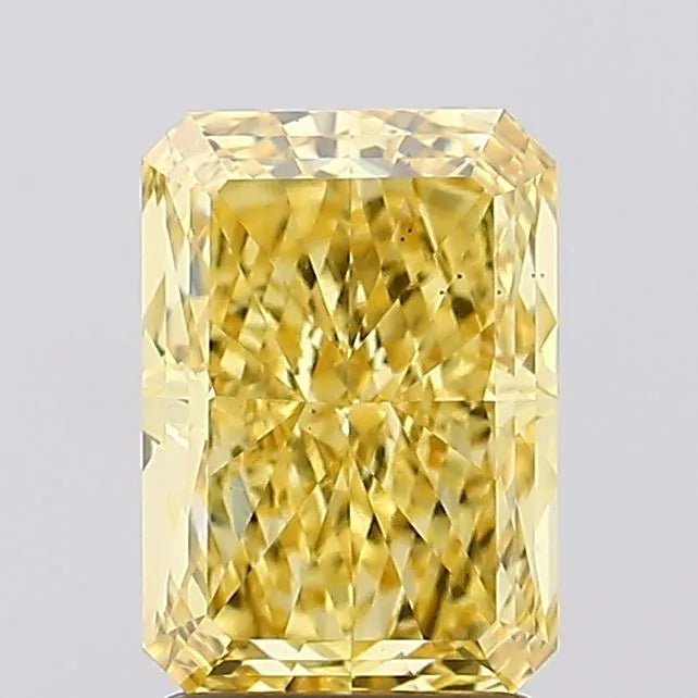 2.57ct Radiant Lab Grown Diamond (Colour Fancy Vivid Yellow, Clarity VS2, IGI Certified) - Jewelry by Cleo