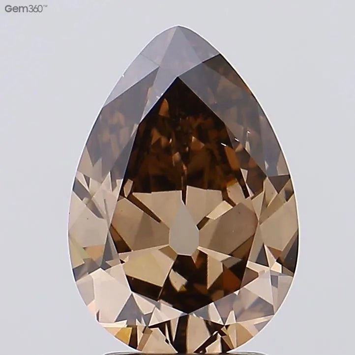2.61ct Pear Lab Grown Diamond (Colour Fancy Brown, Clarity VS1, IGI Certified) - Jewelry by Cleo