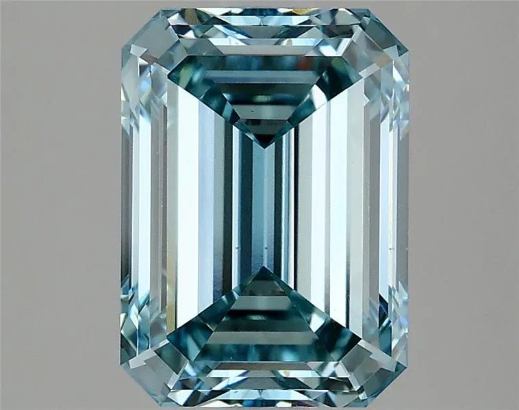 2.64ct Emerald Lab Grown Diamond (Colour Fancy Intense Blue, Clarity VS1, IGI Certified) - Jewelry by Cleo