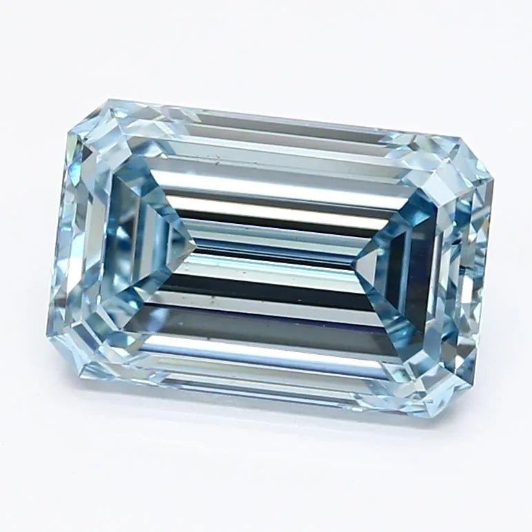2.66ct Emerald Lab Grown Diamond (Colour Fancy Intense Blue, Clarity VS1, IGI Certified) - Jewelry by Cleo