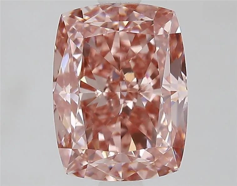 2.80ct Cushion modified Lab Grown Diamond (Colour Fancy Intense Brownish Pink, Clarity VVS2, IGI Certified) - Jewelry by Cleo