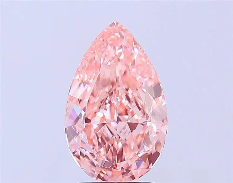2.80ct Pear Lab Grown Diamond (Colour Fancy Vivid Pink, Clarity VS1, IGI Certified) - Jewelry by Cleo