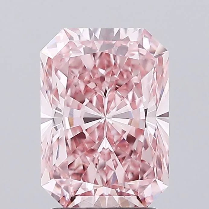 2.80ct Radiant Lab Grown Diamond (Colour Fancy Vivid Pink, Clarity VVS2, IGI Certified) - Jewelry by Cleo