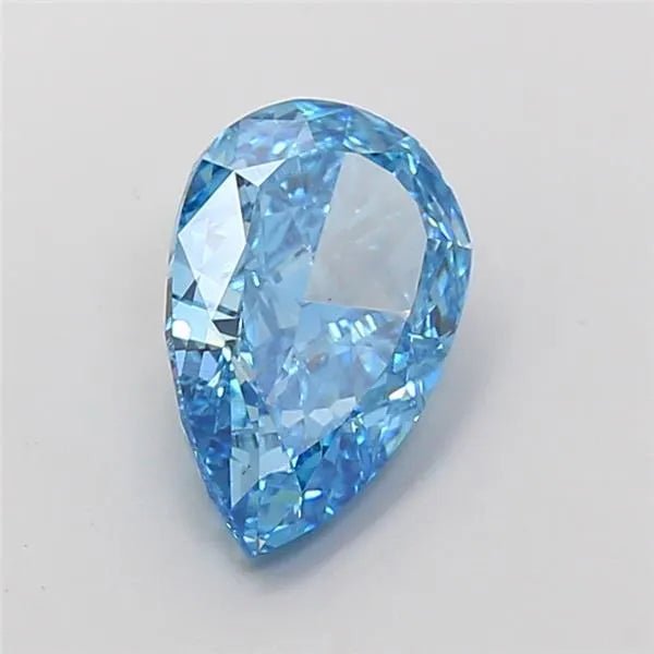 2.83ct Pear Lab Grown Diamond (Colour Fancy Vivid Blue, Clarity VS1, IGI Certified) - Jewelry by Cleo