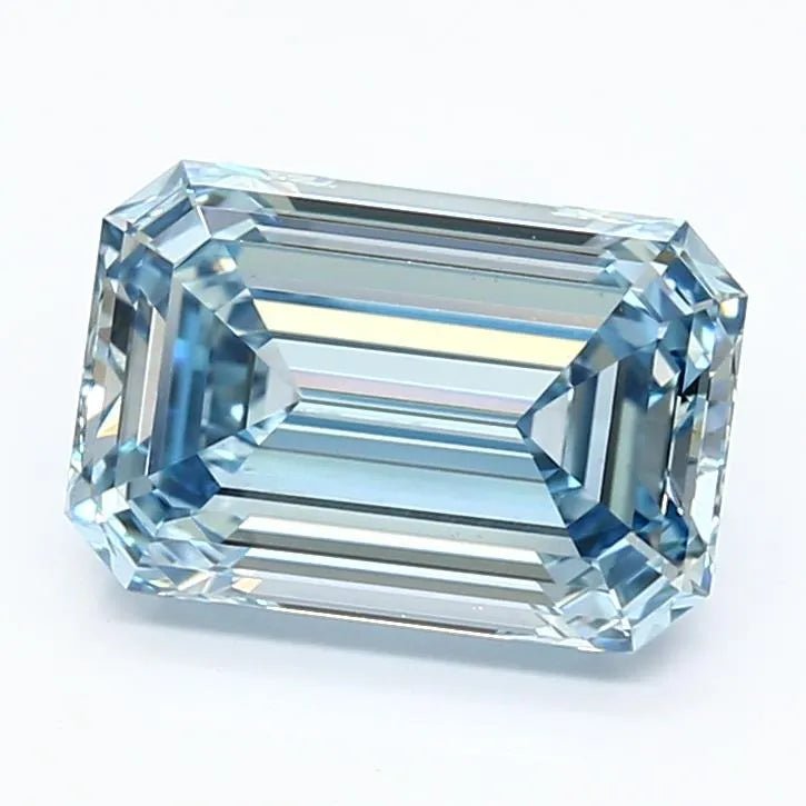 2.97ct Emerald Lab Grown Diamond (Colour Fancy Intense Blue, Clarity VS1, IGI Certified) - Jewelry by Cleo