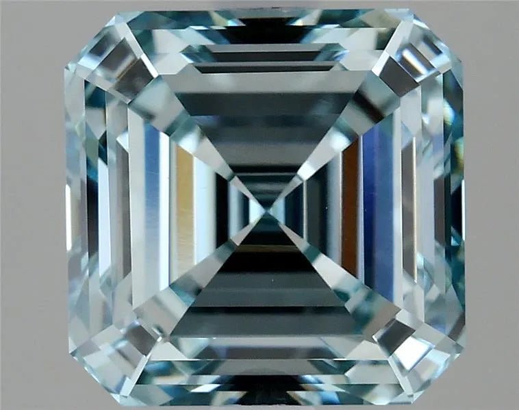 2.99ct Asscher Lab Grown Diamond (Colour Fancy Intense Blue, Clarity VS1, IGI Certified) - Jewelry by Cleo