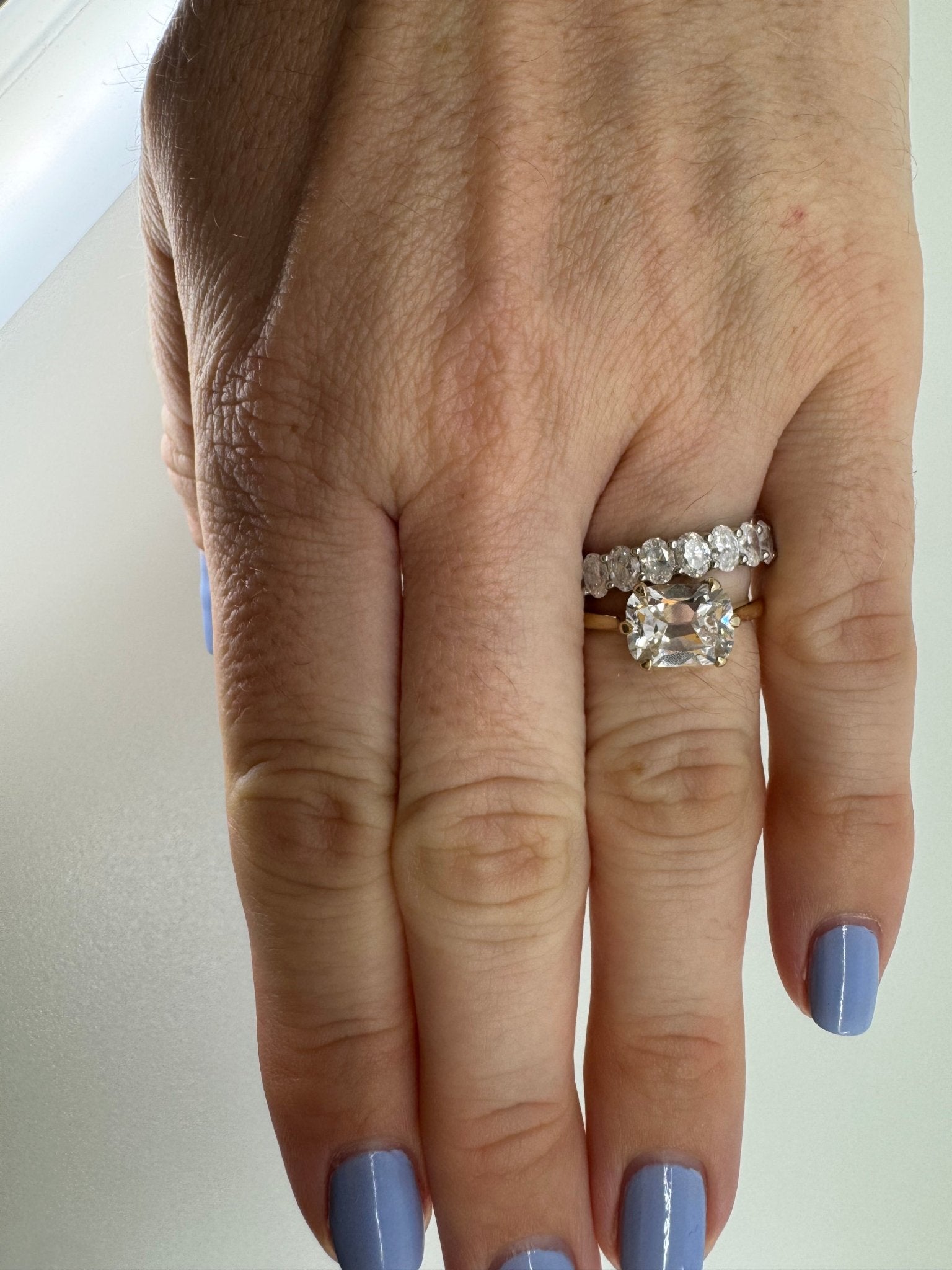 3 carat OMC set east - west in 14k yellow gold - Jewelry by Cleo