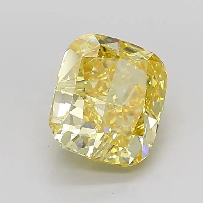 3.00ct Cushion modified Lab Grown Diamond (Colour Fancy Intense Yellow, Clarity VS2, IGI Certified)