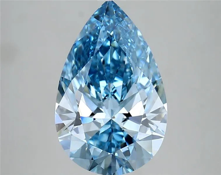 3.02ct Pear Lab Grown Diamond (Colour Fancy Vivid Blue, Clarity VVS1, IGI Certified)