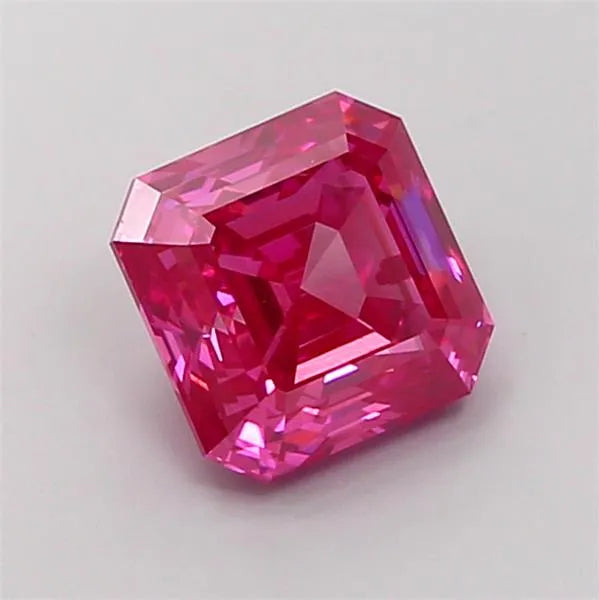 3.03ct Asscher Lab Grown Diamond (Colour Fancy Vivid Pink, Clarity VS1, IGI Certified)