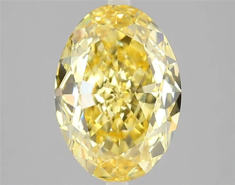 3.06ct Oval Lab Grown Diamond (Colour Fancy Vivid Yellow, Clarity VVS2, IGI Certified)