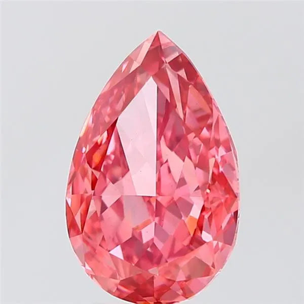 3.08ct Pear Lab Grown Diamond (Colour Fancy Vivid Pink, Clarity VS1, IGI Certified)