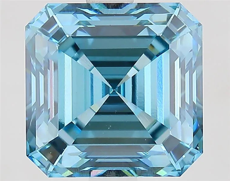 3.10ct Asscher Lab Grown Diamond (Colour Fancy Vivid Blue, Clarity VS1, IGI Certified)
