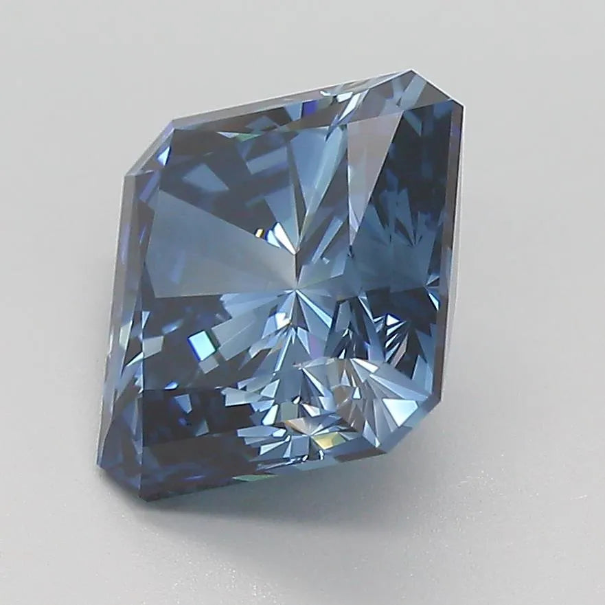 3.51ct Cushion Lab Grown Diamond (Colour Fancy Deep Blue, Clarity VS1, Cut EX, IGI Certified)