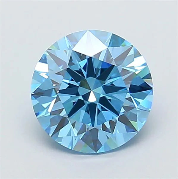 3.51ct Round Lab Grown Diamond (Colour Fancy Vivid Blue, Clarity VS1, Cut ID, IGI Certified)