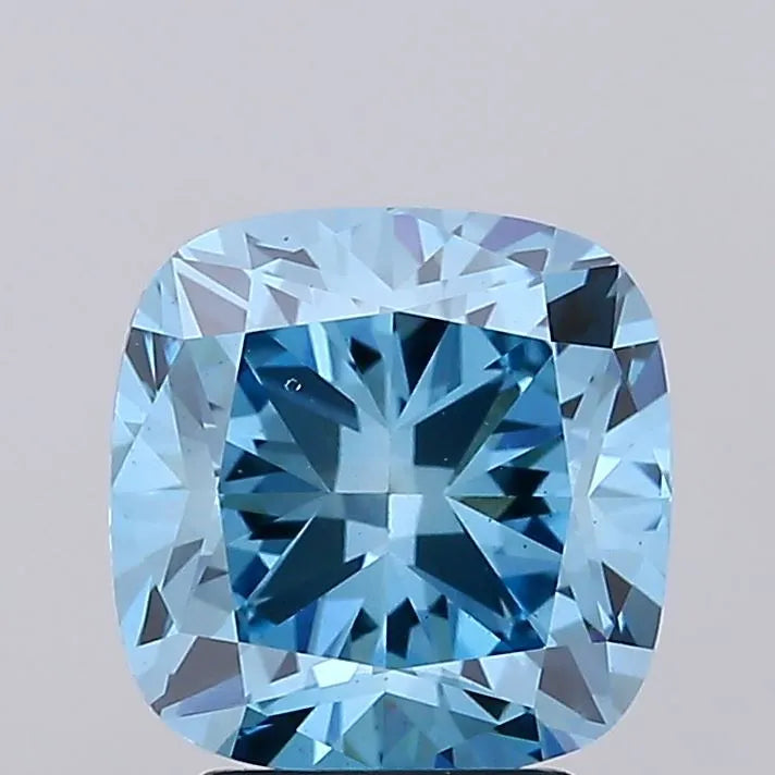 3.52ct Cushion brilliant Lab Grown Diamond (Colour Fancy Vivid Blue, Clarity VS2, IGI Certified)